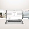 Fontainebleau Template website mockup on a silver laptop